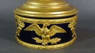 French Empire Napoleon III Ormolu Bronze Cobalt Glass Palais Royal Jewelry Box 9