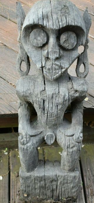 Orig $399 - Dayak Shamans Figure Ironwood 1900s 26 " Prov