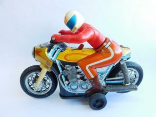 Vintage Tin Toy Motorcycle Battery Operated Tin Toy Daiya Japan 1960s
