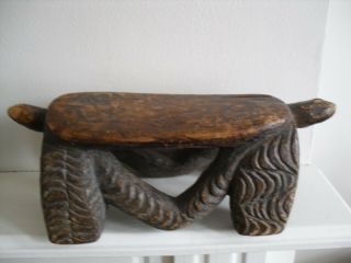 Antique African Headrest,  In The Shape Of A Turtle