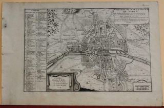 Paris France Paris Under Charles Vii & Henry Iii 1714 De Fer Scarce Antique Map