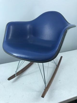 1x - - BLUE - HERMAN MILLER - Vintage Chair - Eames Shell MCM - ROCKER 2