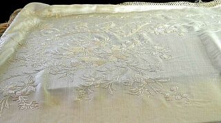 VINTAGE ANTIQUE CHINESE IVORY - COLORED SILK EMBROIDERED PIANO SHAWL MENTON UU471 2
