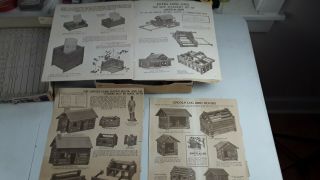 Vintage Lincoln Log LINCOLN BRICKS Set Historic American Toy 1920s 10