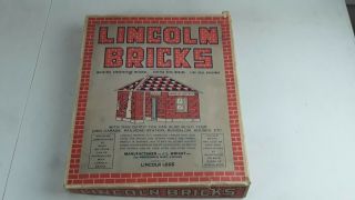 Vintage Lincoln Log Lincoln Bricks Set Historic American Toy 1920s