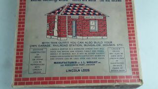 Vintage Lincoln Log LINCOLN BRICKS Set Historic American Toy 1920s 2