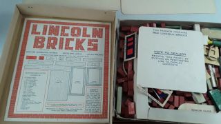 Vintage Lincoln Log LINCOLN BRICKS Set Historic American Toy 1920s 4