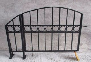 Decorative Arch Top Black Wrought Iron / Steel Swing Gate 2