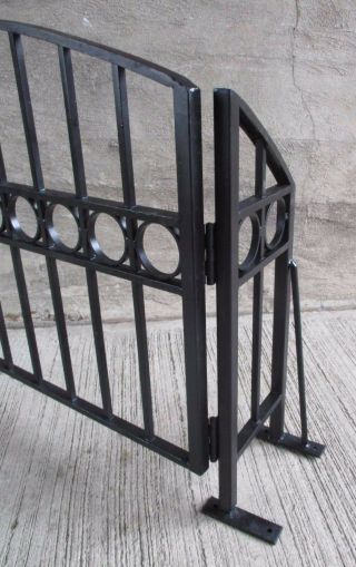 Decorative Arch Top Black Wrought Iron / Steel Swing Gate 7