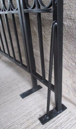 Decorative Arch Top Black Wrought Iron / Steel Swing Gate 9