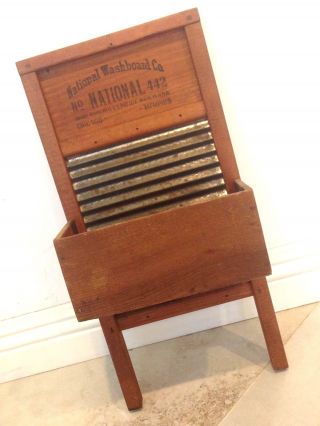 Antique National Washboard Advertising Wall Hanging Planter Container
