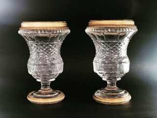 French Crystal Vase With Ormolu Mount Antique Empire