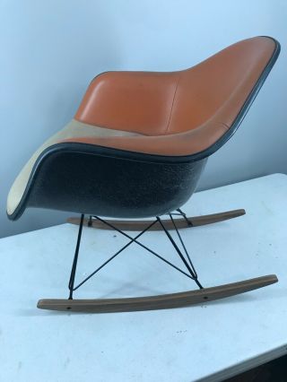 1x - - ORANGE - HERMAN MILLER - Vintage Chair - Eames Shell - ROCKER 6