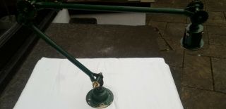 VINTAGE INDUSTRIAL ANGLEPOISE LAMP BASE FOUND IN FRANCE,  PAINTED BRASS 80 cms 10