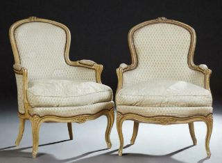 Gorgeous Louis Xv Style Bergeres,  Chairs,  First Half 20th Century