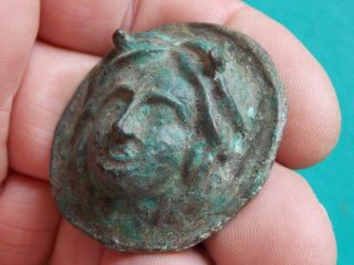 CIRCA 300 - 400 ad roman era bronze applique phalera medussa with detail 2