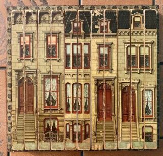 McLoughlin Bros.  Cob House Blocks Boxed Set.  ca.  1880/Complete 3
