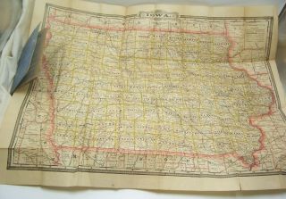 1890 Hamlin ' s Wizard Oil Railroad Map of Iowa Hamlin ' s Blood & Liver Pills 3