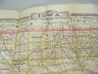 1890 Hamlin ' s Wizard Oil Railroad Map of Iowa Hamlin ' s Blood & Liver Pills 6