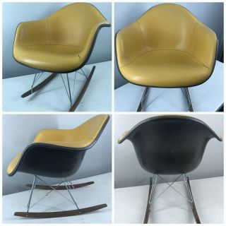 1x - - Yellow - Herman Miller - Vintage Chair - Eames Shell - Rocker