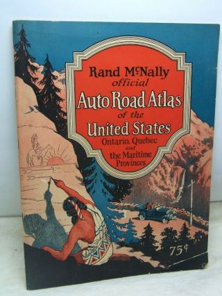 1927 United States Road Atlas By Rand Mcnally Great Cover Art