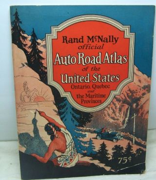 1927 United States Road Atlas by Rand McNally Great Cover Art 6