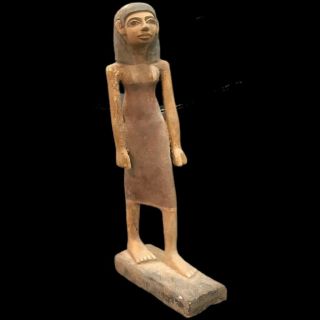 Ancient Huge Egyptian Wooden Statuette 300 Bc (1) 33.  5 Tall