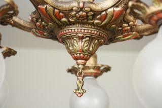 SWEET 20 ' s ART DECO Antique Vintage Ceiling Light Fixture CHANDELIER 9