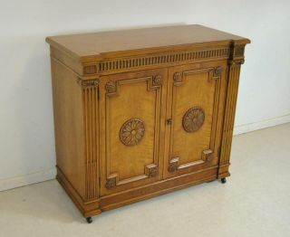 Carved Maple Neoclassic Small Chest Or Nightstand By Henredon