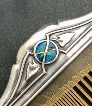 fine liberty & co cymric art silver & enamel gentleman comb archibald knox 1909 2