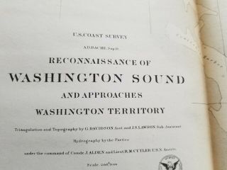 Washington Sound And Approaches Washington Territory 1863 Us Coast Survey Map