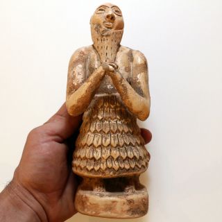 Huge - Very Rare Sasanian Terracotta King Idol Statue 300 - 500 Ad - 662gr