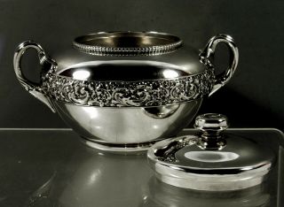 Tiffany Sterling Covered Bowl c1881 Persian Manner - No Mono 7