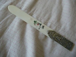 Chinese / Japanese Silver Handled Page Turner / Letter Opener.  Signed