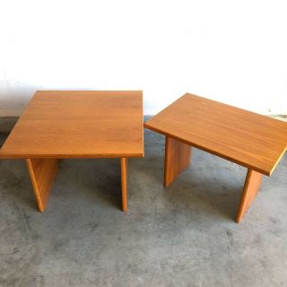 Danish Modern GangsØ Teak Side Tables Vtg Mid Century Vintage Denmark