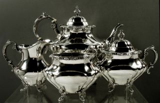 Reed & Barton Sterling Tea Set C1950 Hampton Court - No Mono