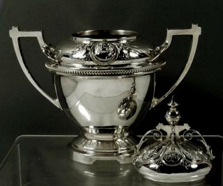 Wood & Hughes Silver Covered Bowl c1870 Medallion 7