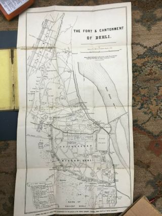James Wyld Circ 1840 - 1850 Fold Out Town Map Of Delhi Folding Map Of India