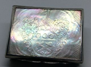 1839 Crested Master Silversmith Paul Lundbeck Sweden Solid Silver Snuff Box