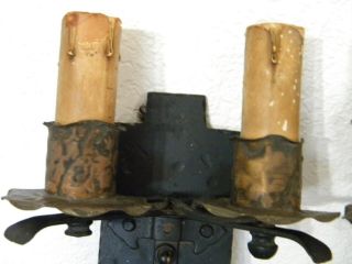 A Gothic Wall Sconces Brass & Steel 3