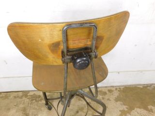 Vintage Mid Century Modern Retro Toledo Adj Drafting Stool Chair UHL Steel Ohio 10