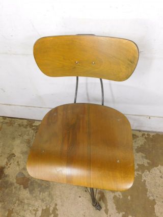 Vintage Mid Century Modern Retro Toledo Adj Drafting Stool Chair UHL Steel Ohio 5