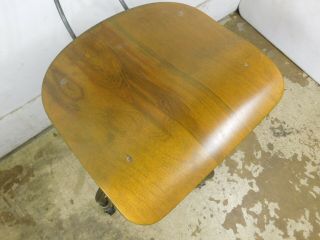 Vintage Mid Century Modern Retro Toledo Adj Drafting Stool Chair UHL Steel Ohio 7
