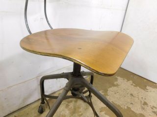 Vintage Mid Century Modern Retro Toledo Adj Drafting Stool Chair UHL Steel Ohio 8