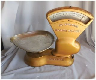 ANTIQUE TOLEDO 405 AR 3LB CANDY SCALE NO SPRINGS HONEST WEIGHT WITH PAN 2