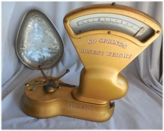 ANTIQUE TOLEDO 405 AR 3LB CANDY SCALE NO SPRINGS HONEST WEIGHT WITH PAN 3