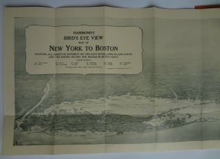 Map - BIRD ' S - EYE - VIEW YORK to BOSTON,  Showing Steamship Lines.  circa 1930 3