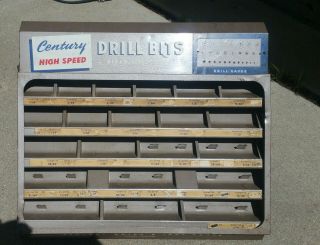 Century Brand Drill Bit Display Case Vintage Antique