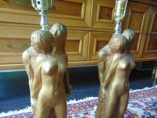 VTG (1960s) Adam & Eve XXX Nude Lamps.  Pair.  31 