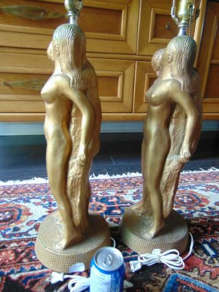 VTG (1960s) Adam & Eve XXX Nude Lamps.  Pair.  31 
